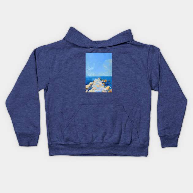 Coastal Serenity Path Kids Hoodie by FelipeHora